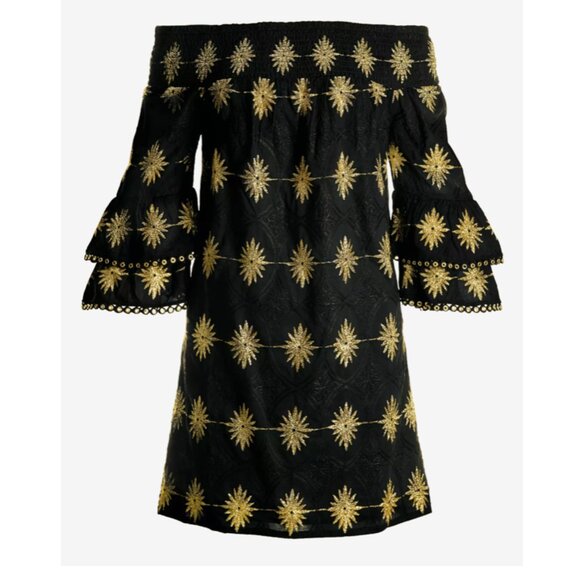 Boston Proper NWT Metallic Detail Off-The-Shoulder Dress size L - Picture 5 of 16